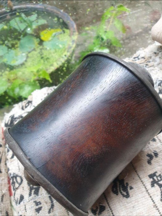 『古益会』重量1953g【藏六居造】錫制 茶葉罐 二手錫罐，老錫罐，藏六居造錫制人物詩文風景故事圖茶葉罐規格