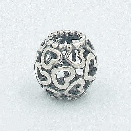 (二手品) P24 PANDORA 潘朵拉 串飾 滿版愛心造型925銀