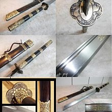 軍武門】精選中國大刀康熙斬馬刀(黑檀木/手工摺疊鋼/燒刄) 銅雕/收藏