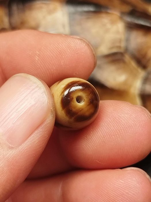 嚴選高油蓮花三眼天珠，瑪瑙質地皮殼風化老道，尺寸16X12.4，精美鎖骨