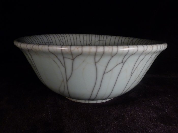 古玩軒~官窯大開片冰裂瓷器.鐵線金絲.(非哥窯.鈞窯.越窯.汝窯