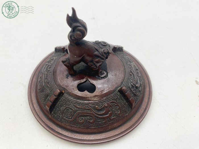 精緻銅器】日本知名工藝 早期唐銅香爐 幸雲作祥壽鈕頭三足香爐造型優美