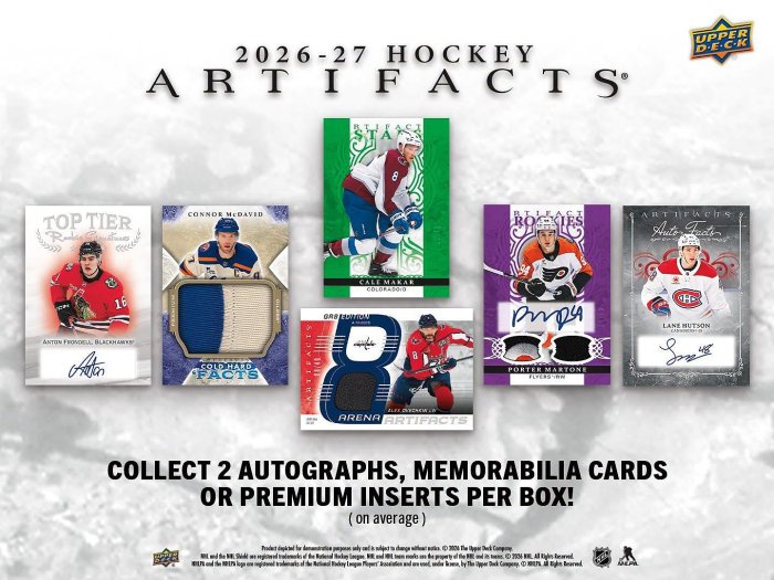 【紅葉球員卡】2026-27 NHL Upper Deck Artifacts 冰球卡 工藝品系列 盒卡