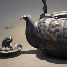 ☆清沁苑☆日本茶道具鎚打銅器~皆川堂古銅色南瓜型大銅壺湯沸水注~d089
