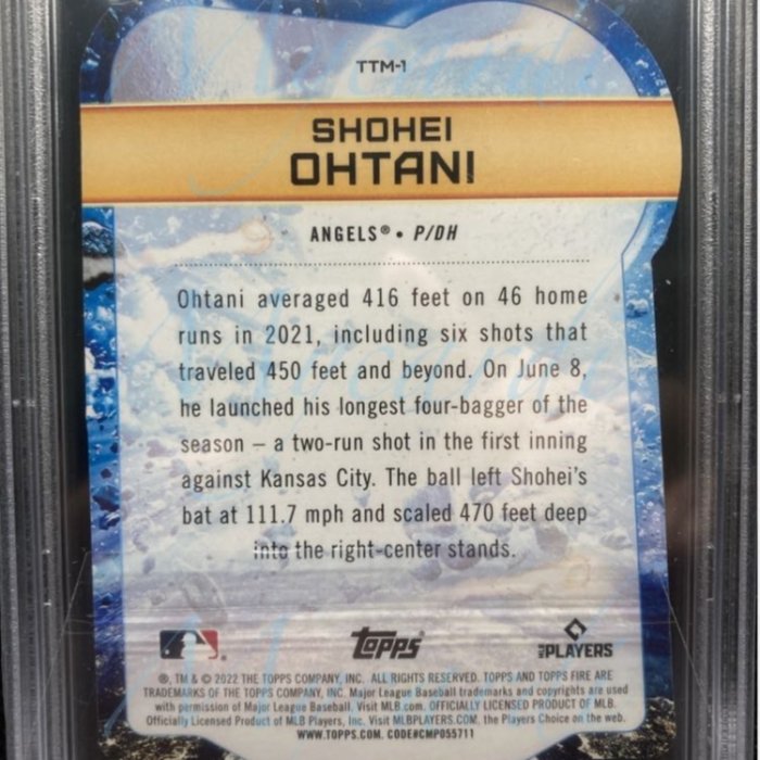 MLB 2022 Topps Fire Shohei Ohtani To The Moon Die Cut Gold Minted