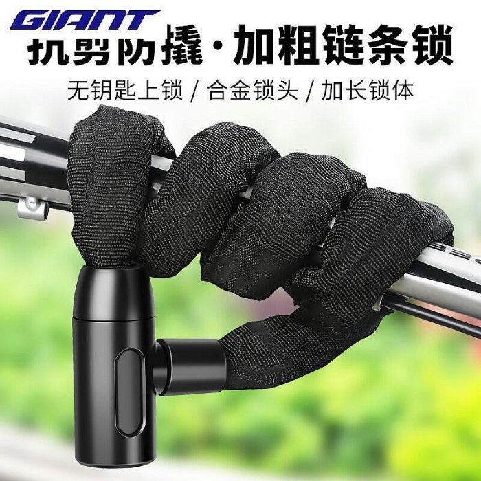 捷安特山地公路電動摩託電瓶自行車鏈條鎖防盜密碼鎖單車專用電動自行車
