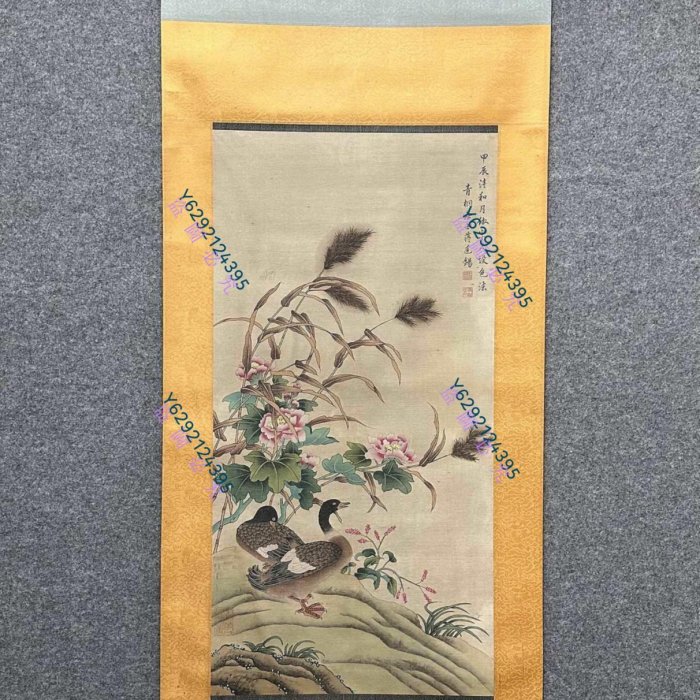 蔣廷錫花鳥絹本立軸畫心尺寸86×43厘米| Yahoo拍賣