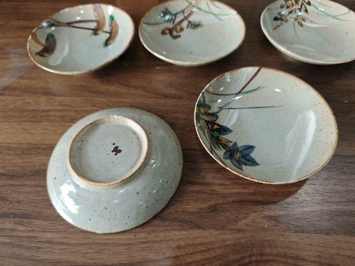 加藤幸兵衛鐵繪五盤，日本古美術珍藏，嶄新未使用茶具，京燒回流精品