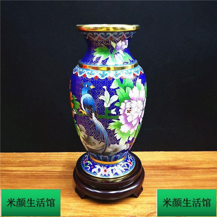 北京正宗景泰藍花瓶京花銅胎掐絲琺瑯瓶商務外事禮物家居裝飾擺件