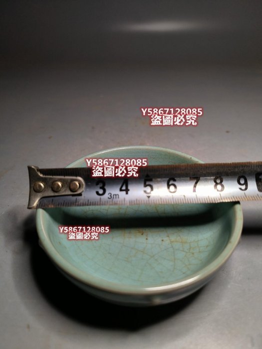 多寶屋】TX134□宋時代 清涼寺天青釉 描金刻字筆洗 汝窯瓷・箱付