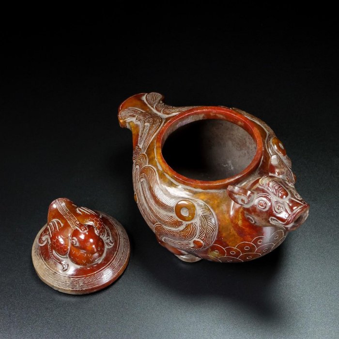 古代 和田玉(ホータン) 細工浮彫り『古代龍』龍佩 根付 緒締玉 提げ物 装飾品 古代 和田玉(ホータン) 細工浮彫り『古代龍』龍佩 根付 緒締玉 提げ