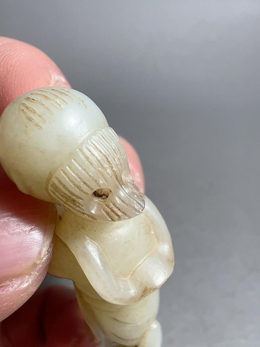 宋遼和闐玉童子，包漿厚重油潤，高5.6cm，重17.2g，嚴選推薦。收藏級