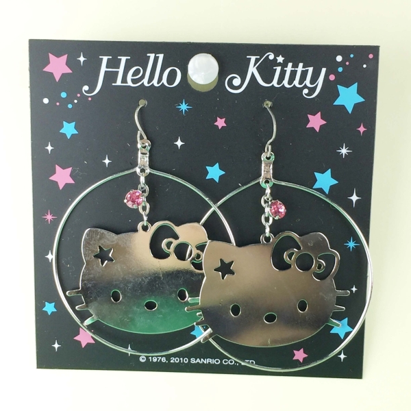 【震撼精品百貨】Hello Kitty 凱蒂貓~造型耳環-大頭圓圈造型