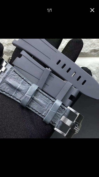 K_k strap ~ 原廠款 AP愛彼 奶奶灰膠帶和鱷魚皮錶帶 M扣款 適合42MM計時 適合皇家橡樹