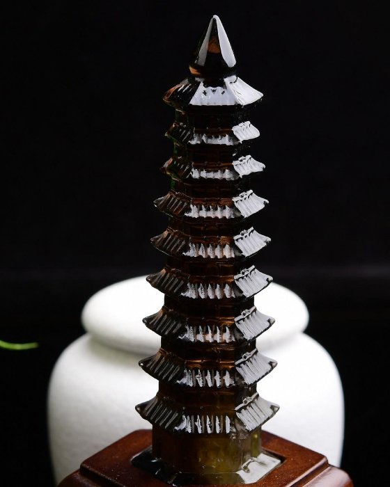 AAAAAAA級天然水晶文昌塔B0625/YS/20146/268 尺寸106.29.29】純天然黑茶水晶文昌塔黑茶水晶能量塔擺件顏色漂亮造型