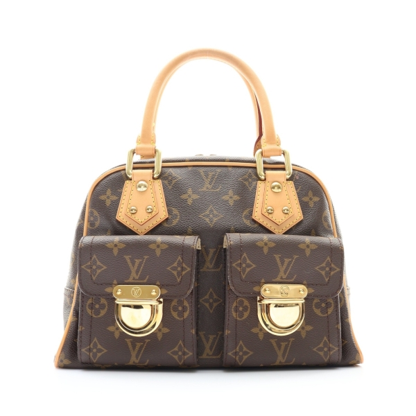 LOUIS VUITTON LV 路易威登 Manhattan PM 手提包 棕色 原花帆布 M40026 【二手名牌BRAND OFF ...