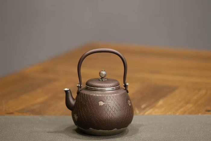 竹影堂造 南鐐雲錦自在 銀製 共箱 510