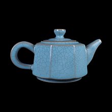 博古珍藏》宋．汝窯天青釉茶壺．早期收藏．老件茶具瓷器．博物館級文物