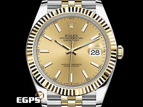 【永久流當品】ROLEX 勞力士 Datejust 41 蠔式日誌型 126333 皇帝金面盤 18K黃金 半金款 DJ41 FDA4227
