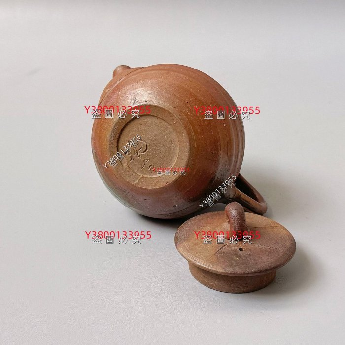 備前焼 壺 小西陶古 小西陶古早期作.日本備前燒后手急須壺.容量220. 舊藏陶瓷備前燒二手