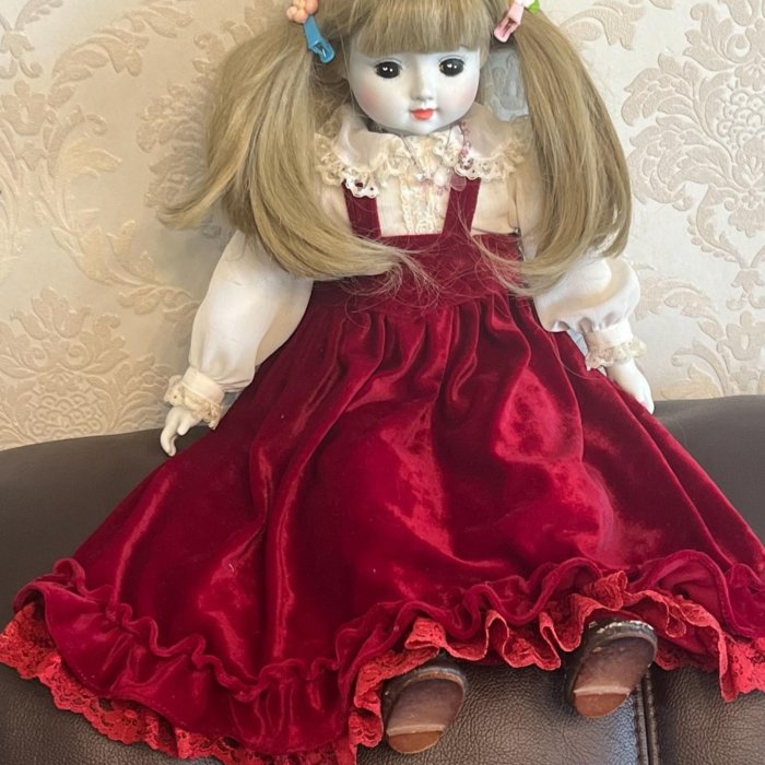 日本昭和早期人形娃娃，超級可愛甜美，只有期才有這種開臉，衣服也超級