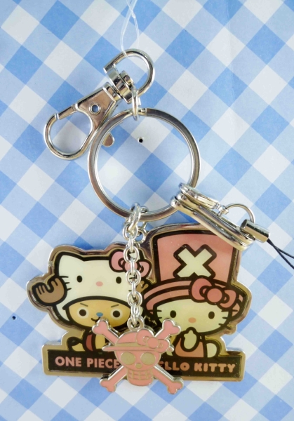 【震撼精品百貨】ONE PIECE&HELLO KITTY 聯名海賊王喬巴&凱蒂貓系列~鎖圈-側座圖案