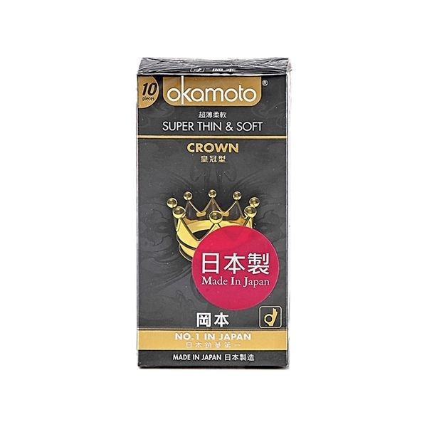 日本 okamoto 岡本 CROWN超薄柔軟衛生套(10入)皇冠型【小三美日】保險套 D705938 情人節 避孕