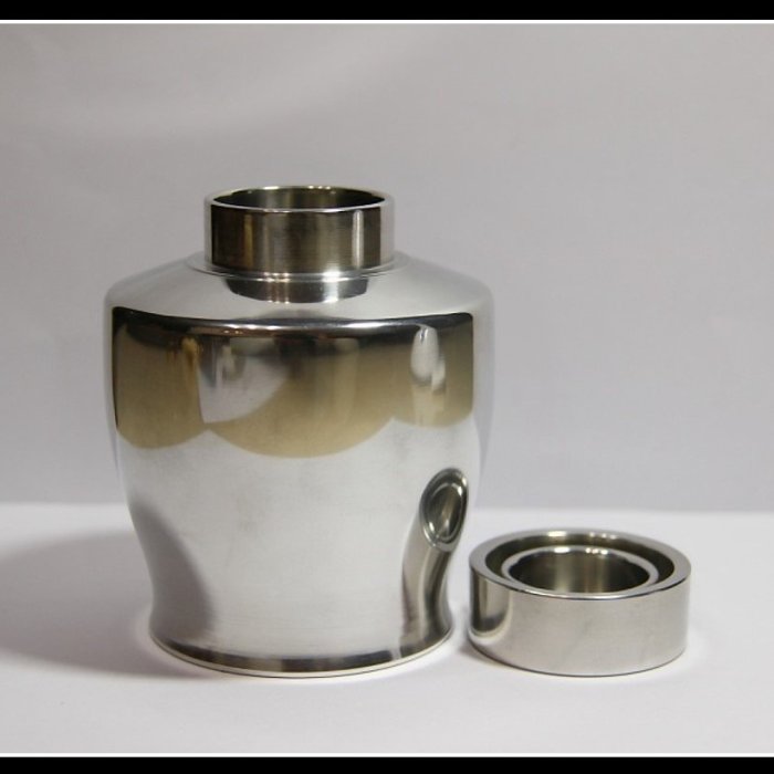 勇福堂》】日本茶道具－靜壽居藏苑造【純錫通僲（仙）式茶葉罐（茶罐