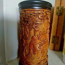 竹雕茶入 竹雕館】~~~民國後的竹雕茶葉罐，連貼明清民國3件竹雕供同好比對，最