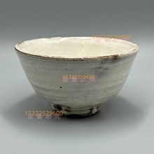 日本粉引陶藝家小川哲男作抹茶碗茶碗碗茶道具釉水內斂侘寂【錦帳春堂