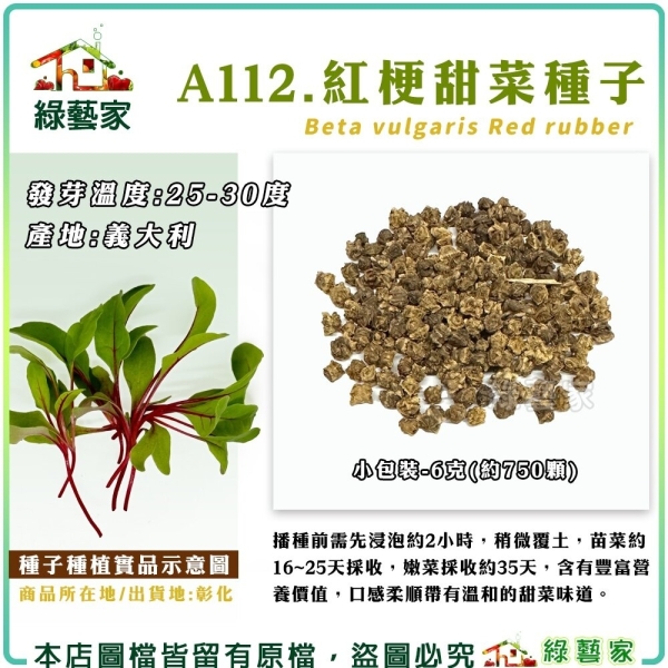 【綠藝家】A112.紅梗甜菜種子6克(約750顆) 葉菜種子 蔬菜種子 苗菜