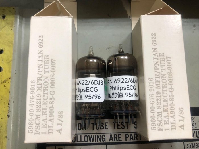 杰士音響】庫存新品真空管Philips 菲利浦JAN 6922，6DJ8軍規管，庫存量
