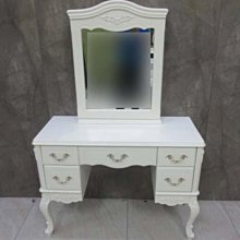 新竹二手家具◎百豐悅2手家具-2手 化妝台 104公分白色歐式梳妝桌 化妝鏡台 苗栗二手傢俱 竹東2手家具