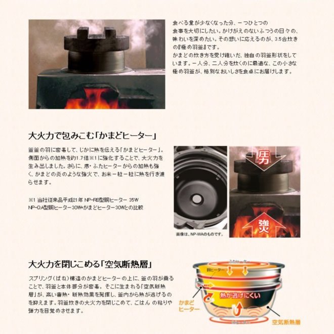 日本代購] ZOJIRUSHI 象印壓力IH電子鍋NP-QA06-WZ 容量3.5合4人份(NP