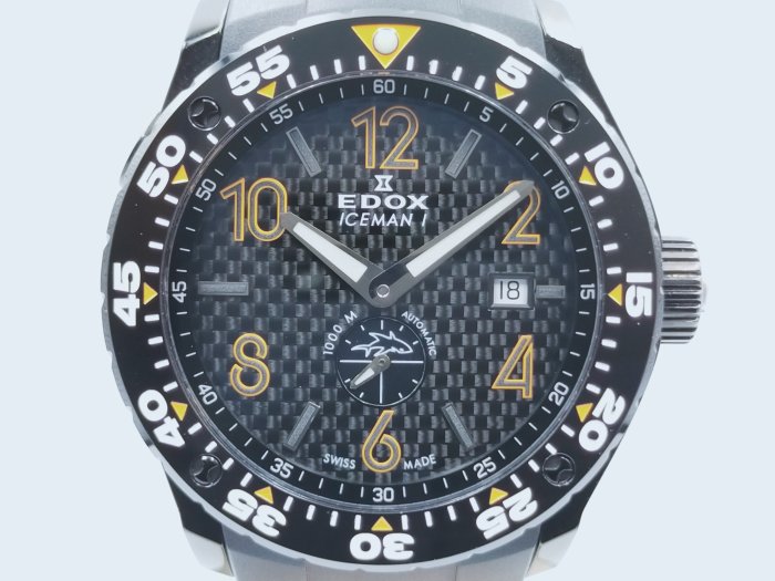Chronograph Edox Iceman Edox CO-1 Blue Carbon Chronograph Automatic