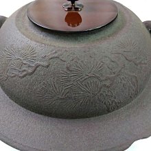 茶道具釜茶釜松地紋透木釜金森紹栄高岡日展工藝作家鑄師| Yahoo拍賣