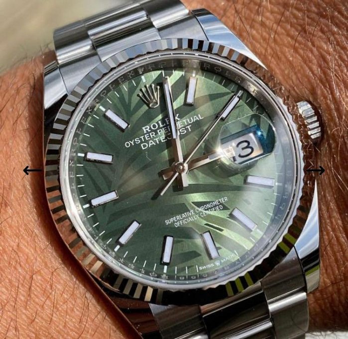 ROLEX 126234 126200 原裝綠色棕梠葉雷射蝕刻面盤 16234,116234,16014,116500