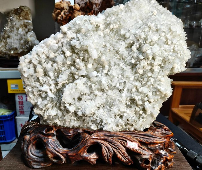 **結緣水晶**優質白水晶簇,內包晶中晶幻影金字塔16.1公斤,週年慶回饋金開跑,詳情請參考商品描述!
