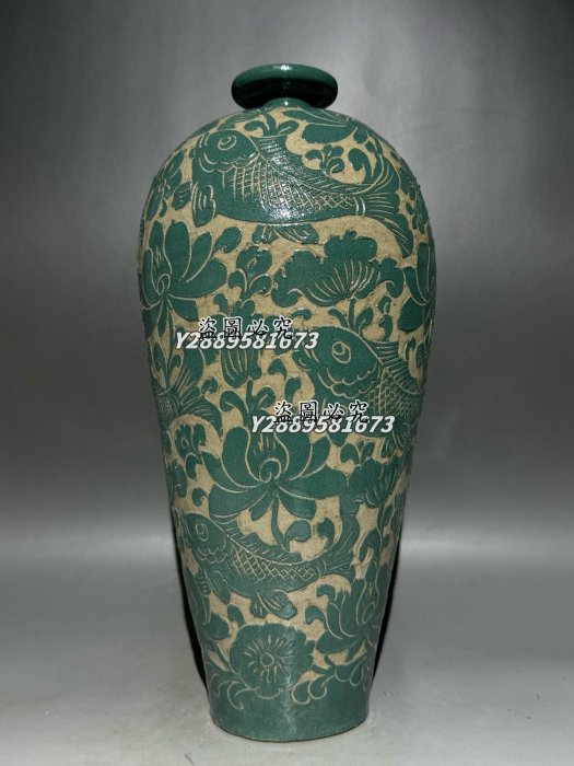 安い，新作登場 旧家蔵出 古玩 宋吉州窯龍紋梅瓶磁器 復古 226K