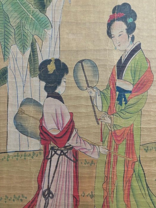 代號TZ348《董其昌仕女》三尺中堂手繪作品畫心材質：宣紙裝裱尺寸：長