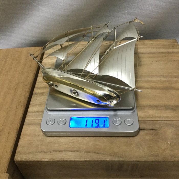日本武比古STERLING 960 純銀960 帆船製作精細漂亮值得收藏銀製帆本