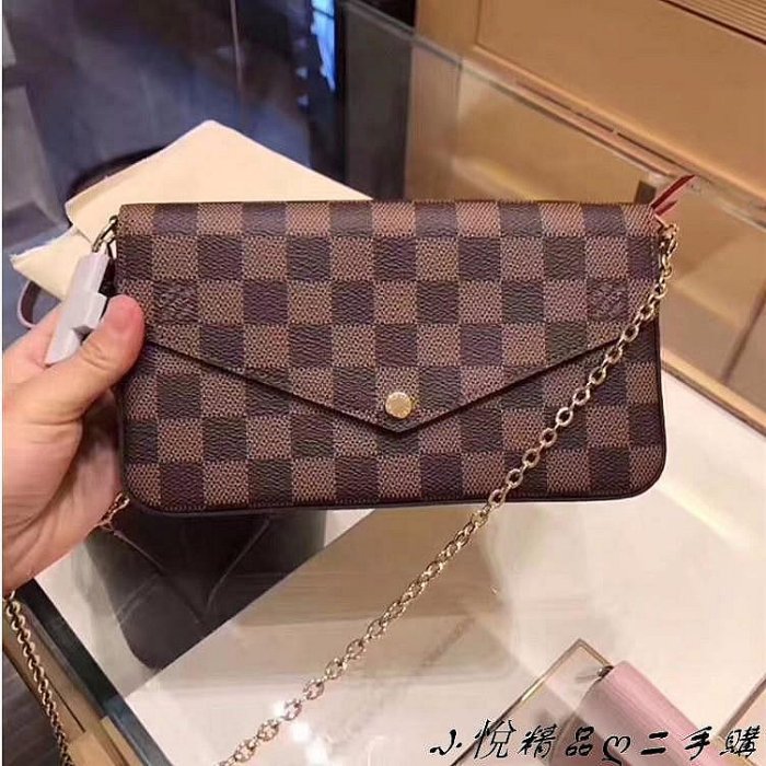 LV POCHETTE FÉLICIE 酒紅內層 WOC單肩斜挎包 信封包 M61276