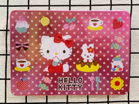 【震撼精品百貨】凱蒂貓 Hello Kitty~日本SANRIO三麗鷗 KITTY 鐵製收納盒-桃點心#42261