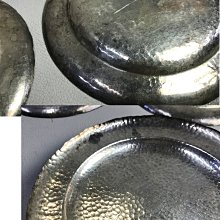 藏舊尋寶屋已售出】古日本名工匠藏六居造純銀打離槌目菓子盆/盤十客附