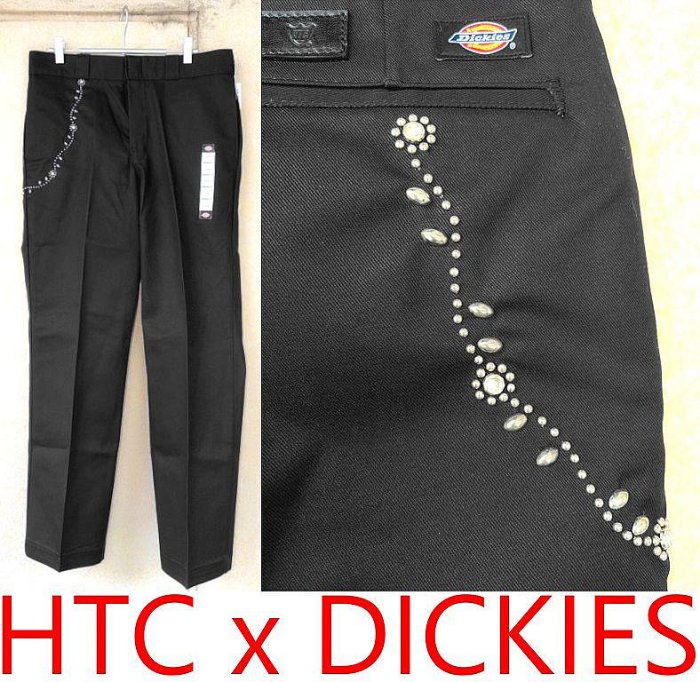 初期　Dickies X HTC ブラックパンツ 34x30 木村拓哉 BLACK木村拓哉著！全新HTC x DICKIES日本限定Hollywood Trading