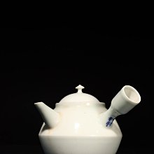 2/19結標名家平安春峰作白瓷急須側把壺BDB0410 -茶道具日本茶道品茶