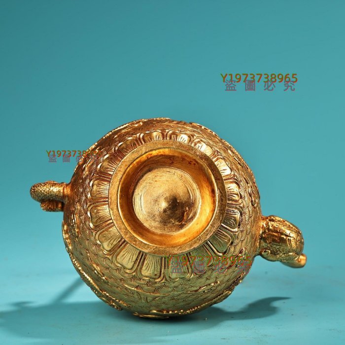 純銅全銅高浮雕工藝鎏金酒壺工藝精湛器型款式精美重750克高18.5厘