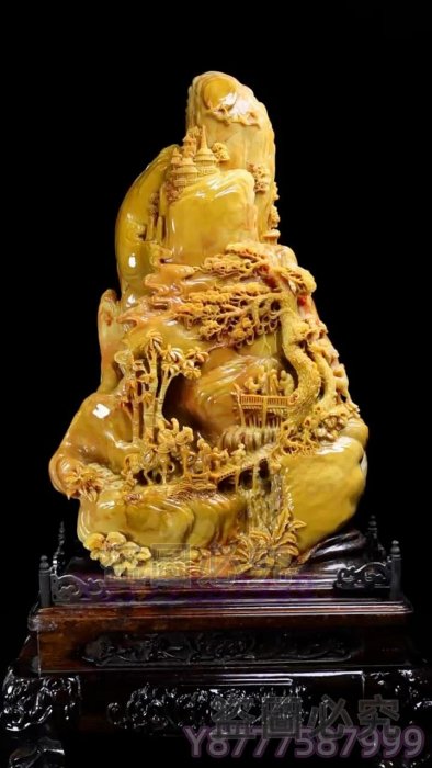 可議價舊藏珍品布盒裝純手工雕刻壽山石印章擺件《仙山雅聚》名人雕刻