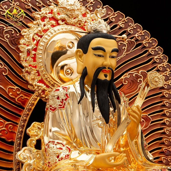 熱賣精選】 純銅鎏金三清神像三清道祖太上老君靈寶道德原始天尊三清道