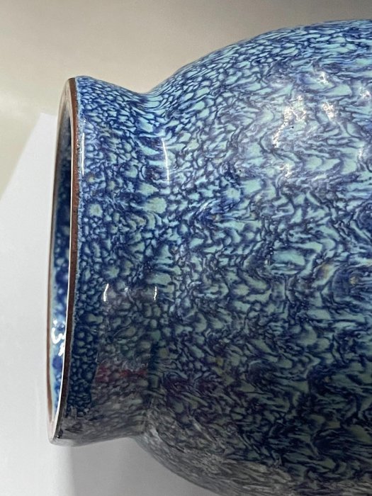 嚴選回流早期宜興紫砂爐鈞雙獸耳瓶，雍正時期典藏珍品高24.8cm 紫砂